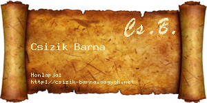 Csizik Barna névjegykártya